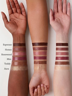 Good Sculpt Lip Contour

 Three arms with different colored makeup swatches on a white background