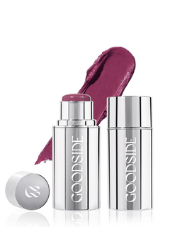 Dusk - Good Glow Dewy Crème Blush
 - Silver lipstick case with purple lipstick and 'GOODSIDE' branding on a white background